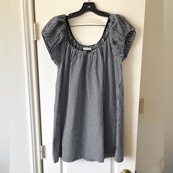 Doen Julia Dress Mini Black White La Maddalena Gingham Medium EUC - Picture 2 of 13